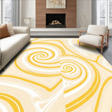 Modern Plush Look with Layered Ripple Waves and Smooth Gradient Transitions(Yellow)