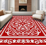 Cane Stripe Medallion Decorative Floor Covering(Red)