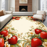 Strawberry Kitchen Entry Rug(White)