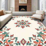 Vintage Inspired Floral Mosaic With Delicate Boho Accents (Red)