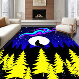 Mystical Howling Under Cosmic Night Sky With Stars(Blue)