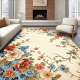 Blossom Cascade with Artistic Petal Swirls and Dynamic Modern Floral(Beige)