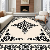 Vintage Medallion Damask Flourish Ornate Classic Elegance (Black)