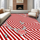 Cane Stripe Welcome with Peppermint Swirl Design(Red)