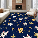 Cartoon Kitty Constellation Map with Twinkling Accent(Blue)
