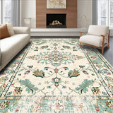 Area Beige Sage Green Vintage Farmhouse Floral(Beige)