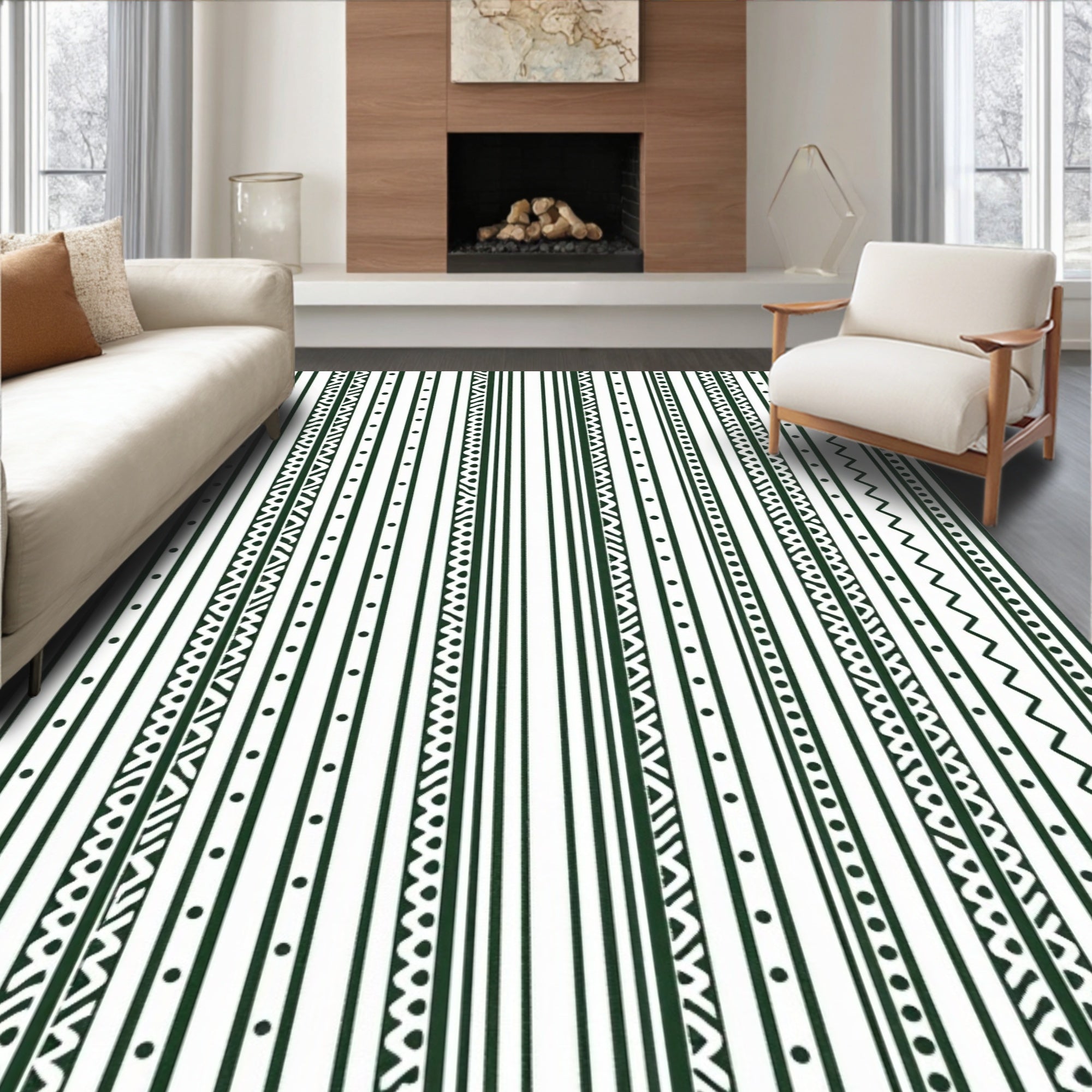 Farmhouse Stripe Interlocking Lattice (Green) - ODIKA