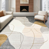 Elegant Cream Abstract Area Modern Artistic Decor(Gray)