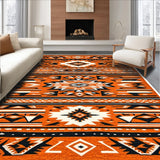 Ultra Soft Area Rug, Non Slip, Stain Resistant, Washable Area Rugs for Living Room, Bedroom, Boho Aztec Distressed(Orange)