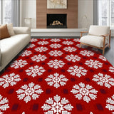Festive Snowflake Buffalo Plaid Holiday Decorative Contemporary(Red)