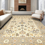 Chic Oushak Featuring Unique Beige Light Brown and Cream(Beige)