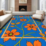 Botanical Medley with Autumnal Vine Motifs and Whimsical Petals(Blue)