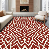 Interlocking Lattice with Warm Earth Tones(Red)