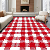 Festive Checkered Entry with Cottage Plaid Motif(Red)