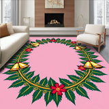 Holiday Laurel Wreath with Jingle Bells and Snowflake Filigree(Pink)