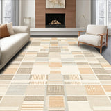 Area with Striking Beige and Cream Design(Beige)