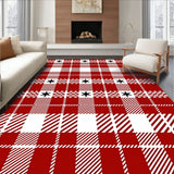 Festive Tartan Check with Classic Plaid Motif and Holiday Accents(Red)
