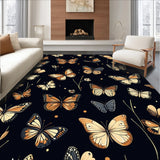 Ultra Soft Area Rug, Non Slip, Stain Resistant, Washable Area Rugs for Living Room, Bedroom, Floral Insect Pattern Dining Room Under Table Rug(Green)