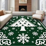 Yoga Pose Pine Tree With Frosted Snowflake Motif Design(Green)