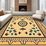 Boho Interlocking Arrowhead Design with Stylized Botanical Embellishments(Beige)