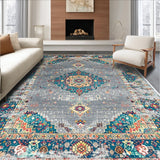 Ultra Soft Area Rug, Non Slip, Stain Resistant, Washable Area Rugs for Living Room, Bedroom, Vintage Tribal Stain Resistant Living Room(Red)