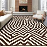 Contemporary Interlocking Zigzag with Abstract Details(Brown)