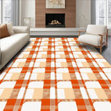 Autumn Gingham Mosaic with Interlocking Harvest Plaid Lines(Orange)