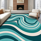 Arctic Breeze Showcasing Wave Inspired Flowing Motifs(Blue)