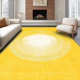 Radiant Round Area Goldenrod & Ivory Concentric Circles(Yellow)