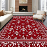 Festive Snowflake Winter Wonderland Nordic Accent(Red)