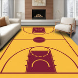 Basketball Court Yellow Floor Maroon Key Maroon Lines(Yellow)
