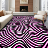 Abstract Wave Ripple Slip Resistant Floor Cover(Pink)
