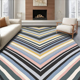 Abstract Tape Patterned Featuring Interwoven Chevron Stripes Design(Black)