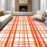 Retro Grid Plaid Interlock Abstract Minimalist Design(Orange)