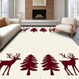 Reindeer with Pine Tree Forest Winter Wonderland(Maroon)