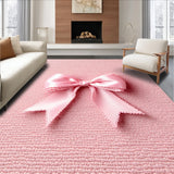 Ultra Soft Area Rug, Non Slip, Stain Resistant, Washable Area Rugs for Living Room, Bedroom, scalloped bow microfiber(Pink)