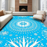 Arctic Starburst Interlocking Flake Mosaic Patterned Holiday(Blue)