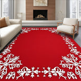 Snowflake with Evergreen Tree Accents and Festive Motifs(Red)