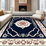 Artisan Crafted Elegant Floral Symmetrical Latticework Textile (Blue)