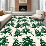 Yuletide Spruce Flake Mosaic Half Moon Patio Decoration Floor Covering(Green)