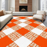 Autumn Festival Plaid with Interlocking Crosshatch(Orange)