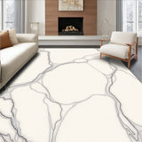 Marble Veined Luxurious Stone Inspired Elegant Natural Texture(White)