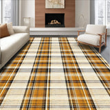 Ultra Soft Area Rug, Non Slip, Stain Resistant, Washable Area Rugs for Living Room, Bedroom, Stylish Non-Shed Plaid Reading Nook(Beige)