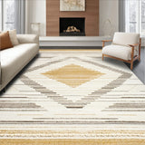 Farmhouse Chic Area With Geometric Diamond(Beige)