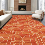 Chic Half Circle with Geometric Interlocking Designs(Orange)
