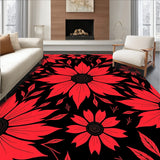Poinsettia Bloom Tapestry with Ornamental Leaf Accents(Red)