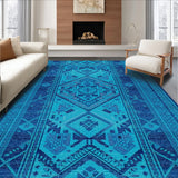 Ultra Soft Area Rug, Non Slip, Stain Resistant, Washable Area Rugs for Living Room, Bedroom, Boho Traditional Non-Shedding(Blue)