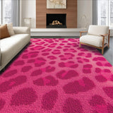Ultra Soft Area Rug, Non Slip, Stain Resistant, Washable Area Rugs for Living Room, Bedroom, Cute Pink Leopard Print Playroom Rug(Pink)