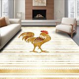 Rooster Inspired Area with Low Pile(Beige)