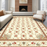 Beige Toned Traditional Runner with Ornate Paisley and Botanical Elements(Beige)